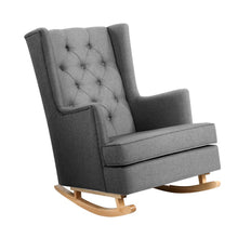 Load image into Gallery viewer, Artiss Rocking Armchair Feeding Chair Linen Fabric Armchairs Lounge Retro Grey