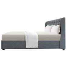 Load image into Gallery viewer, Grey Queen Bed Artiss Issa Bed Frame Upholstered Fabric Gas Lift Storage-The White Mall-The White Mall