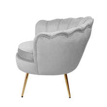Load image into Gallery viewer, Grey Velvet Artiss Shell Accent Armchair-Furniture-The White Mall