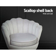 Load image into Gallery viewer, Grey Velvet Artiss Shell Accent Armchair-Furniture-The White Mall