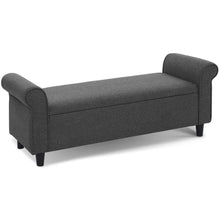 Load image into Gallery viewer, Artiss Storage Ottoman Blanket Box 126cm Linen Fabric Arm Foot Stool Couch Large