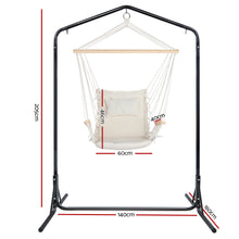 Load image into Gallery viewer, Gardeon Outdoor Hammock Chair with Stand Swing Hanging Hammock Garden Cream