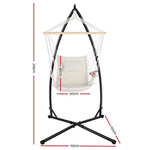 Load image into Gallery viewer, Gardeon Outdoor Hammock Chair with Steel Stand Hanging Hammock Beach Cream