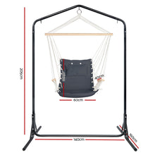 Load image into Gallery viewer, Gardeon Outdoor Hammock Chair with Stand Swing Hanging Hammock Garden Grey