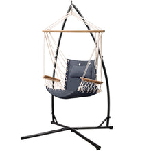 Load image into Gallery viewer, Gardeon Outdoor Hammock Chair with Steel Stand Hanging Hammock Beach Grey