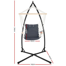 Load image into Gallery viewer, Gardeon Outdoor Hammock Chair with Steel Stand Hanging Hammock Beach Grey