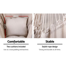 Load image into Gallery viewer, Outdoor Hanging Hammock Chair with Stand and Pillow Cream