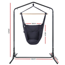 Load image into Gallery viewer, Outdoor Hammock Chair with Stand and Pillow Grey