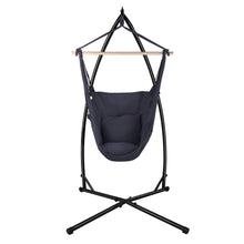 Load image into Gallery viewer, Gardeon Outdoor Hammock Chair with Steel Stand Hanging Hammock with Pillow Grey