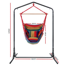 Load image into Gallery viewer, Outdoor Hammock Chair with Stand Swing & Pillow - Rainbow Colour