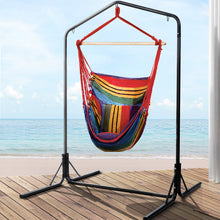 Load image into Gallery viewer, Outdoor Hammock Chair with Stand Swing & Pillow - Rainbow Colour