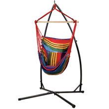 Load image into Gallery viewer, Gardeon Outdoor Hammock Chair with Steel Stand Hanging Hammock Pillow Rainbow