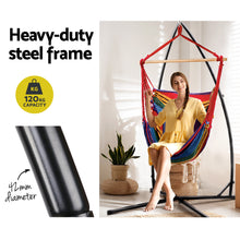 Load image into Gallery viewer, Gardeon Outdoor Hammock Chair with Steel Stand Hanging Hammock Pillow Rainbow