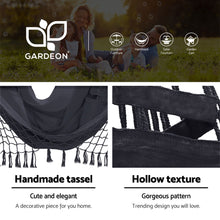 Load image into Gallery viewer, Gardeon Outdoor Hammock Chair with Steel Stand Tassel Hanging Rope Hammock Grey