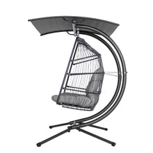 Load image into Gallery viewer, Gardeon Outdoor Furniture Lounge Hanging Swing Chair Egg Hammock Stand Rattan Wicker Grey
