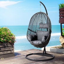 Load image into Gallery viewer, Stylish Black Gardeon Swing Egg Chair Hammock With Stand Outdoor