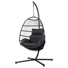 Load image into Gallery viewer, Gardeon Egg Swing Chair Hammock Stand Outdoor Furniture Hanging Wicker Seat Grey