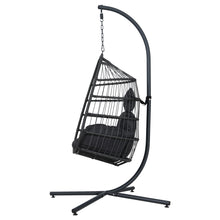 Load image into Gallery viewer, Gardeon Egg Swing Chair Hammock Stand Outdoor Furniture Hanging Wicker Seat Grey