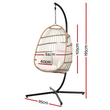 Load image into Gallery viewer, Gardeon Egg Swing Chair Hammock With Stand Outdoor Furniture Hanging Wicker Seat