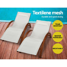 Load image into Gallery viewer, Gardeon Outdoor Wooden Sun Lounge Setting Day Bed Chair Garden Patio Furniture