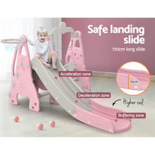 Load image into Gallery viewer, Keezi Kids Slide 170cm Extra Long Swing Basketball Hoop Toddlers PlaySet Pink