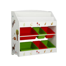 Load image into Gallery viewer, Keezi Kids Bookshelf Toy Box Organiser Children 6 Bins Display Shelf Storage Box