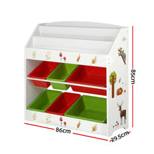 Load image into Gallery viewer, Keezi Kids Bookshelf Toy Box Organiser Children 6 Bins Display Shelf Storage Box