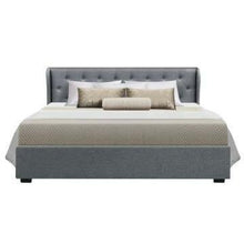 Load image into Gallery viewer, King Grey Storage Bed Frame Fabric Artiss Issa With Lift Storage-Artiss-The White Mall