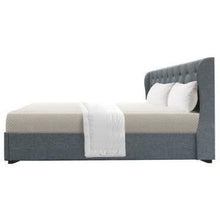 Load image into Gallery viewer, King Grey Storage Bed Frame Fabric Artiss Issa With Lift Storage-Artiss-The White Mall