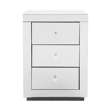 Load image into Gallery viewer, Large Glossy Mirrored Bedside Table with Drawers-Furniture-The White Mall