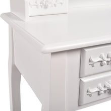 Load image into Gallery viewer, Luxurious High Quality White Feminine Dressing Table with Multiple Mirrors & Stool-Dressing Table-The White Mall