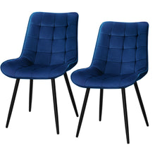 Load image into Gallery viewer, Artiss Set of 2 Toula Dining Chairs Kitchen Chairs Velvet Upholstered Blue