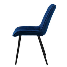 Load image into Gallery viewer, Artiss Set of 2 Toula Dining Chairs Kitchen Chairs Velvet Upholstered Blue