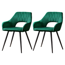 Load image into Gallery viewer, Artiss Set of 2 Caitlee Dining Chairs Kitchen Chairs Velvet Upholstered Green