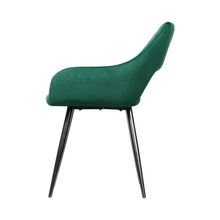 Load image into Gallery viewer, Artiss Set of 2 Caitlee Dining Chairs Kitchen Chairs Velvet Upholstered Green