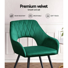 Load image into Gallery viewer, Artiss Set of 2 Caitlee Dining Chairs Kitchen Chairs Velvet Upholstered Green