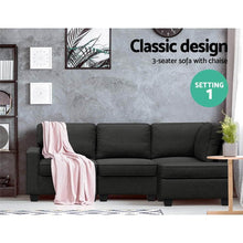 Load image into Gallery viewer, Modern 4 Seater Sofa with Chaise Long-Furniture-The White Mall