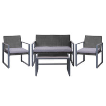 Load image into Gallery viewer, Gardeon 4PC Outdoor Furniture Patio Table Chair Black