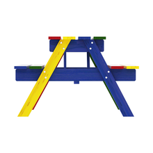 Load image into Gallery viewer, Keezi Kids Outdoor Table & Chairs Picnic Bench Seat Umbrella Colourful Wood