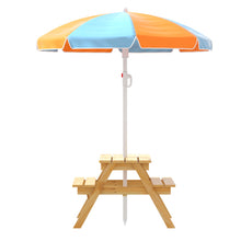 Load image into Gallery viewer, Keezi Kids Outdoor Table and Chairs Picnic Bench Set Umbrella Water Sand Pit Box
