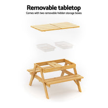 Load image into Gallery viewer, Keezi Kids Outdoor Table and Chairs Picnic Bench Set Umbrella Water Sand Pit Box
