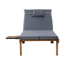 Load image into Gallery viewer, Gardeon Sun Lounge Wooden Lounger Outdoor Furniture Day Bed Wheel Patio Grey