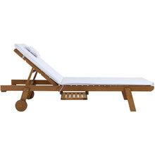 Load image into Gallery viewer, Gardeon 2pc Sun Lounge Wooden Lounger Outdoor Furniture Day Bed Wheel Patio White