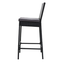 Load image into Gallery viewer, Gardeon Set of 4 Outdoor Bar Stools Wicker Black