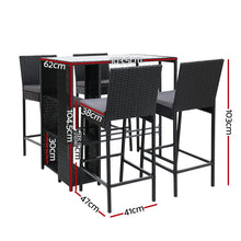 Load image into Gallery viewer, Gardeon Outdoor Bar Set Table Stools Furniture Dining Chairs Wicker Patio Garden
