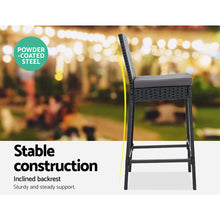 Load image into Gallery viewer, Gardeon Outdoor Bar Set Table Stools Furniture Dining Chairs Wicker Patio Garden