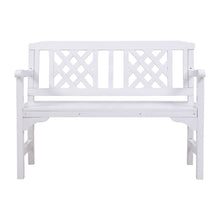 Load image into Gallery viewer, Gardeon Wooden Garden Bench 2 Seat Patio Furniture Timber Outdoor Lounge Chair White