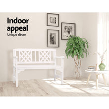 Load image into Gallery viewer, Gardeon Wooden Garden Bench 2 Seat Patio Furniture Timber Outdoor Lounge Chair White