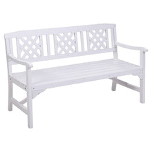 Load image into Gallery viewer, Gardeon Wooden Garden Bench 3 Seat Patio Furniture Timber Outdoor Lounge Chair White