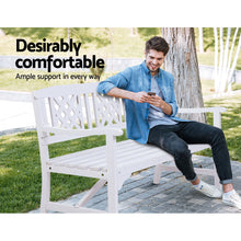 Load image into Gallery viewer, Gardeon Wooden Garden Bench 3 Seat Patio Furniture Timber Outdoor Lounge Chair White